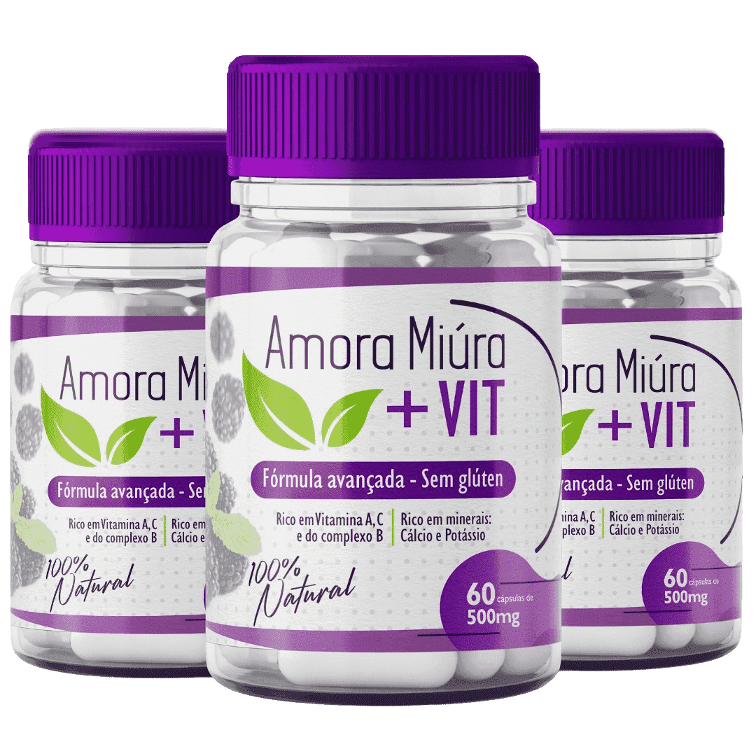 Frasco do suplemento Amora Miúra + Vit
